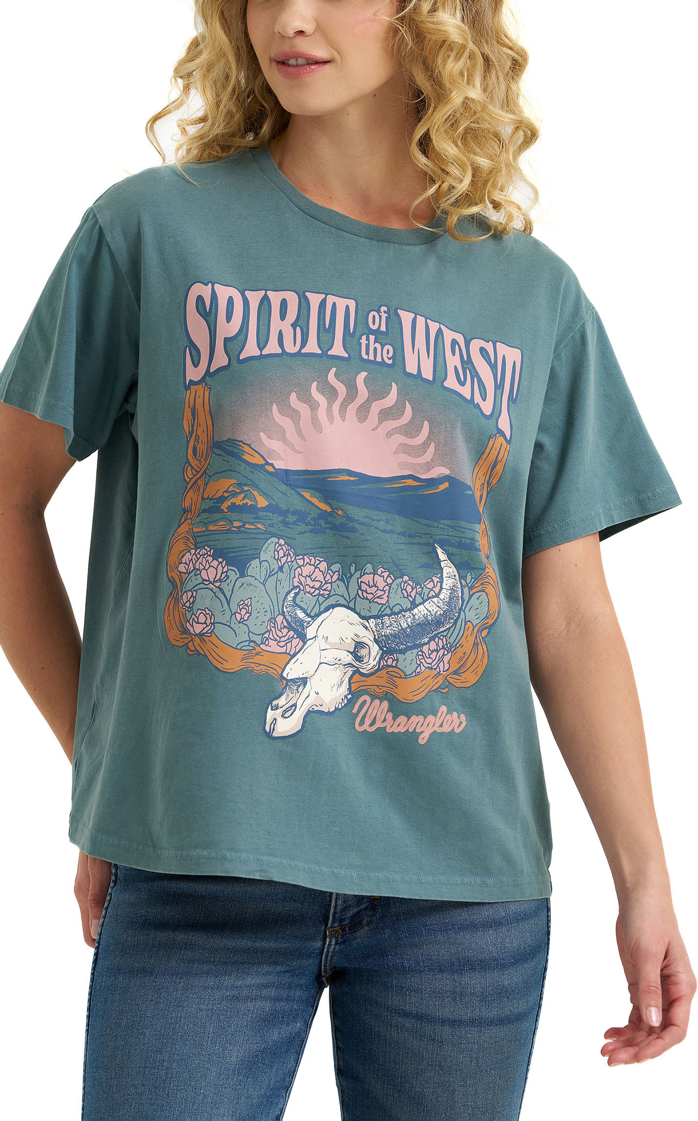 Wrangler Retro Women's Teal Green Spirit of the West Graphic T-Shirt - XXL - From Cavender's | Cavender's