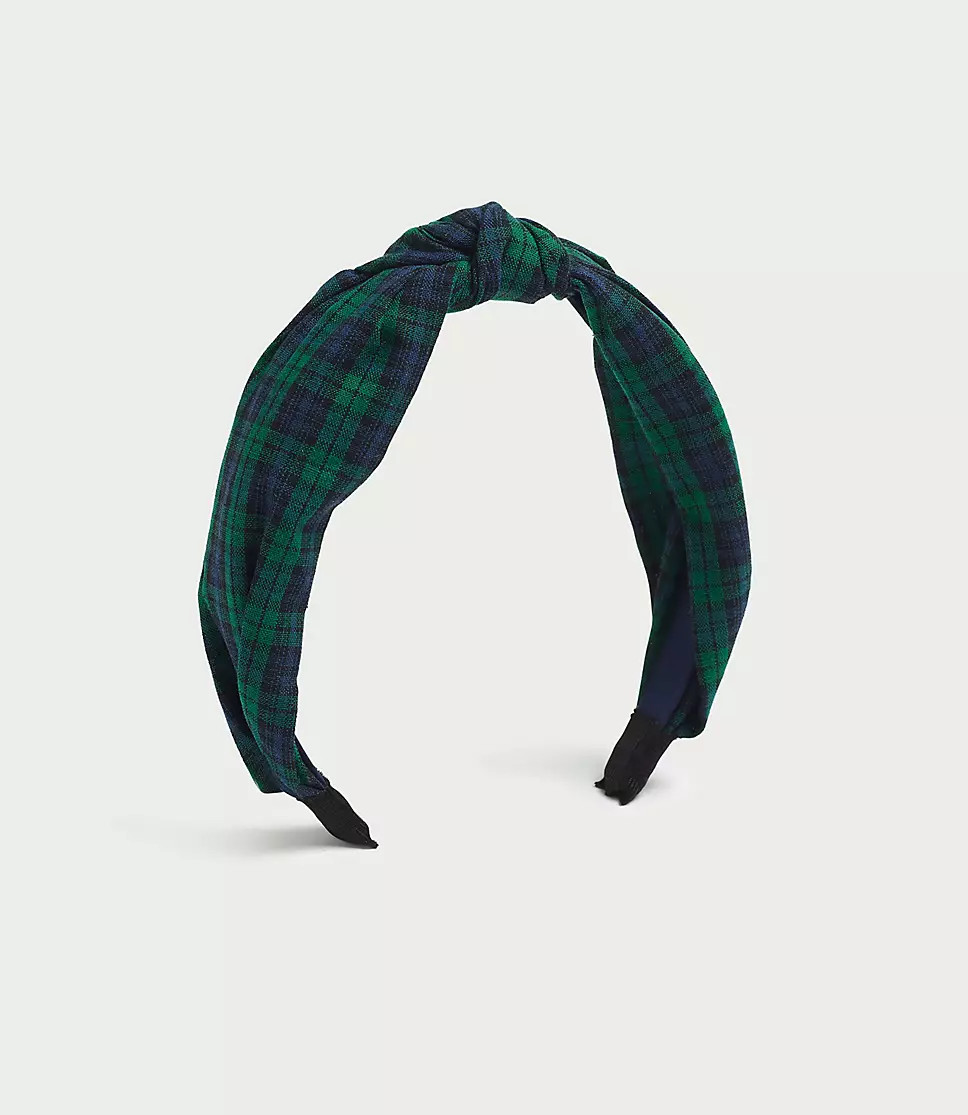 PLAID TOP KNOT HEADBAND | LOFT Outlet