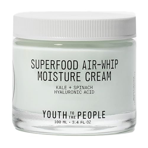 Youth To The People Superfood Air-Whip Moisture Cream Jumbo - Kale + Green Tea Hyaluronic Acid Face Moisturizer, Smooths + Hydrates Up to 48HR with Dewy Glow, Non-Greasy Lightweight Gel - 3.4 fl oz | Amazon (US)