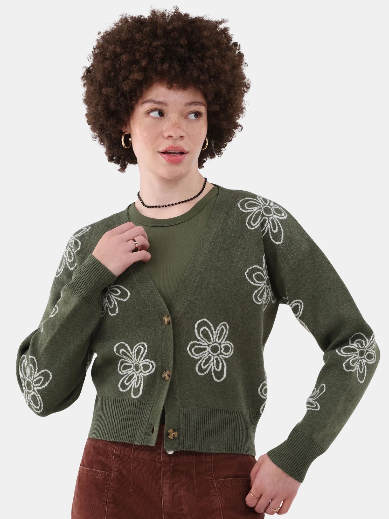 No Boundaries Novelty Cardigan, Women's and Women's Plus | Walmart (US)