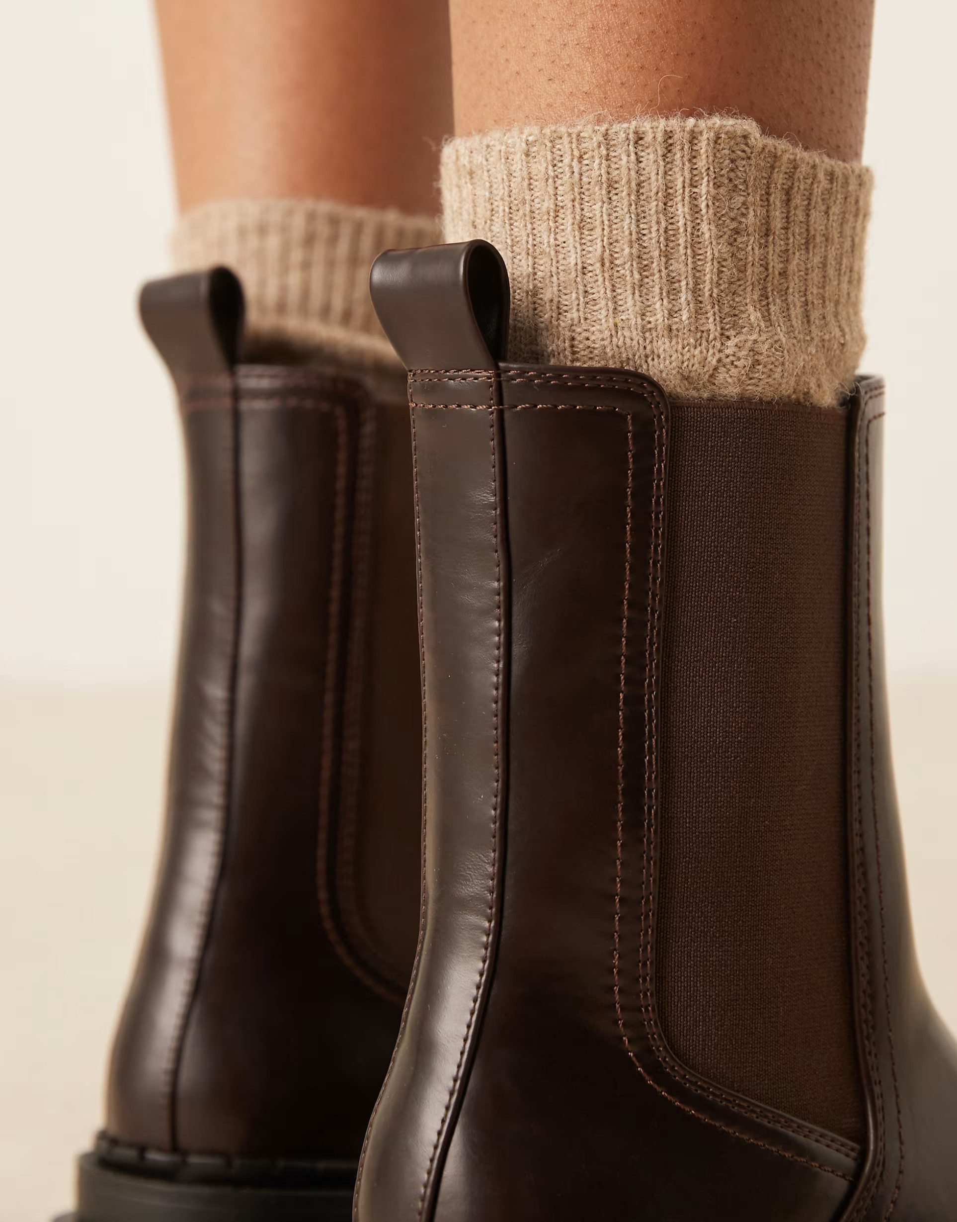 ASOS DESIGN Wide Fit Austin chunky chelsea boots in chocolate | ASOS | ASOS (Global)