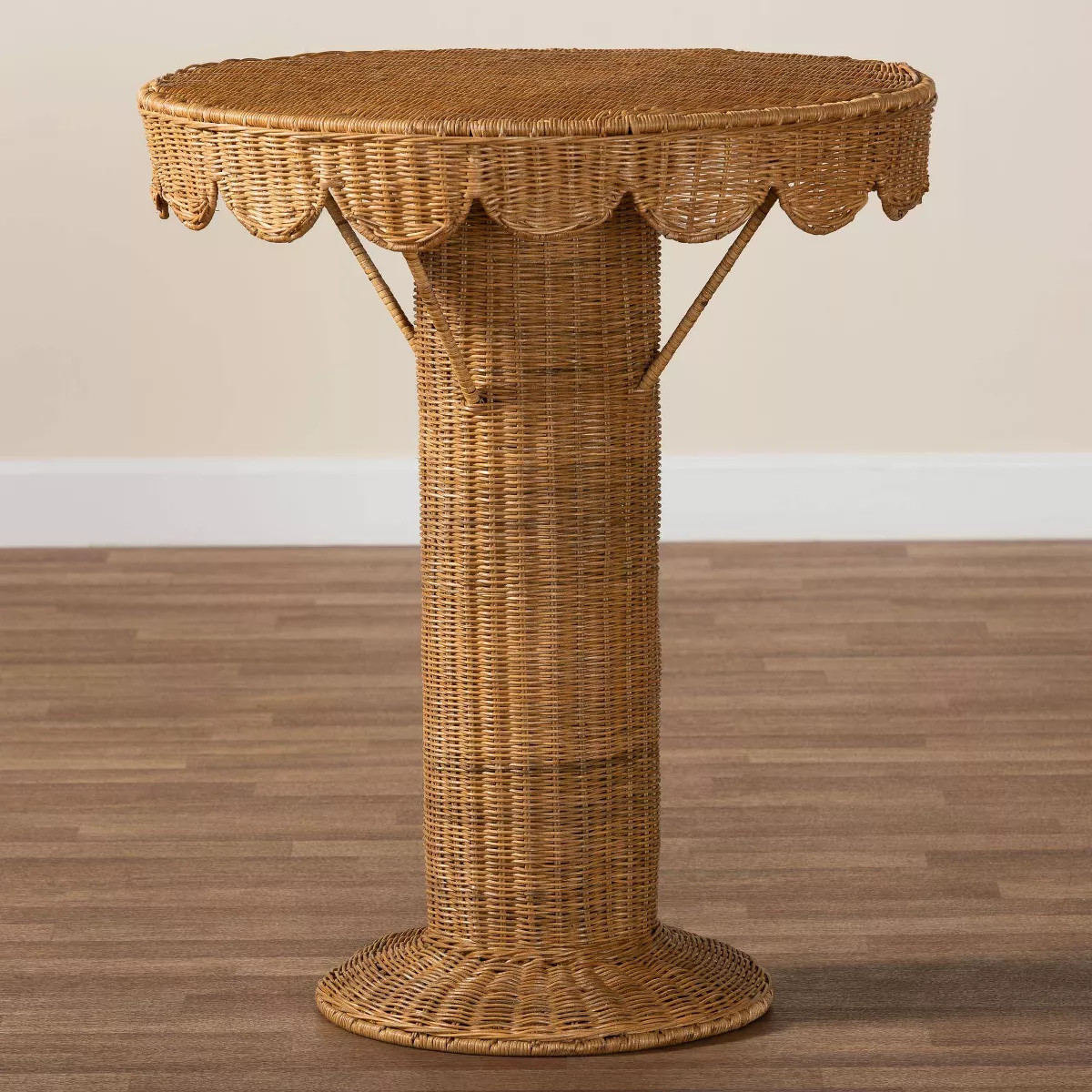 bali & pari Pabla Rattan Scalloped Accent Table Light Honey | Target