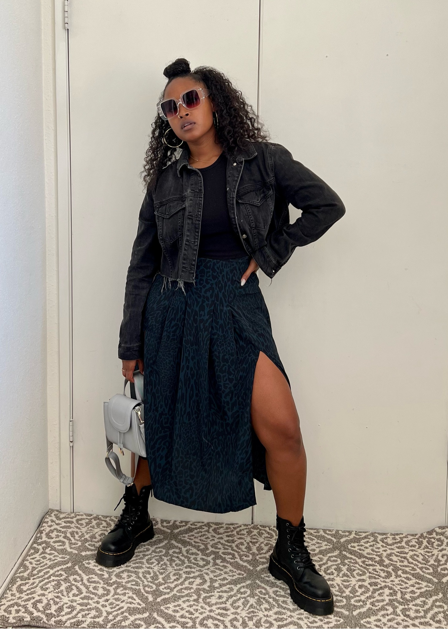 Pleated Midi skirt with splits | Cropped denim jacket | Crop Tank | Dr. Martens 

#LTKunder100 #LTKstyletip