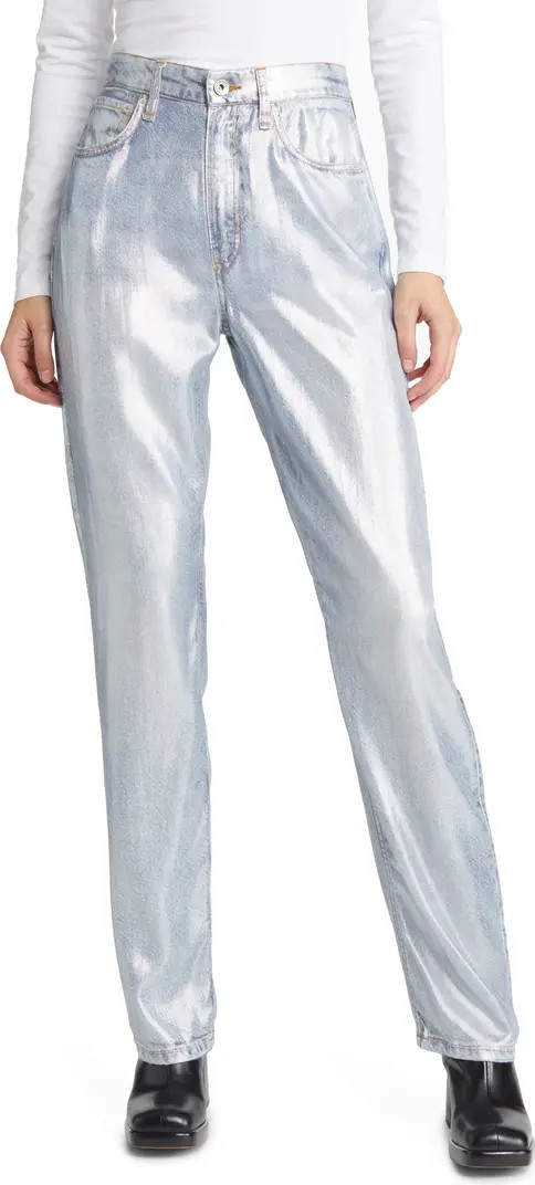 rag & bone Alex Liquid High Waist Straight Leg Tromp L'oeil Pants | Nordstrom | Nordstrom