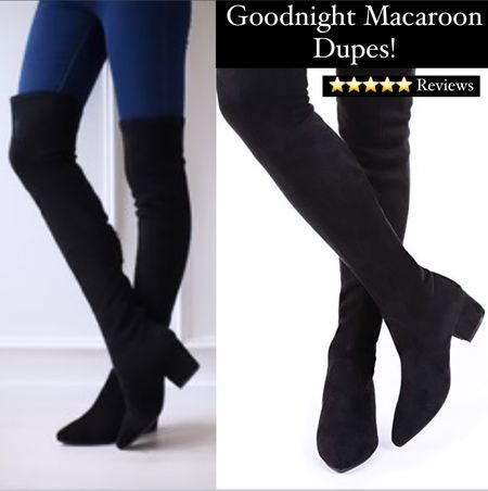Goodnight Macaroon Knee High Boot Dupes from Amazon!

$159 Vs $47 for the same exact same knee high boots!!  I own them in black and brown and they come in a beautiful suede finish with a nice amount of stretch, have a chic back zipper, and are super comfortable to walk in!

#GoodnightMacaroon #AmazonFind #KneeHighBoots #BlackBoots #FashionBoots 

#LTKshoecrush #LTKstyletip #LTKsalealert