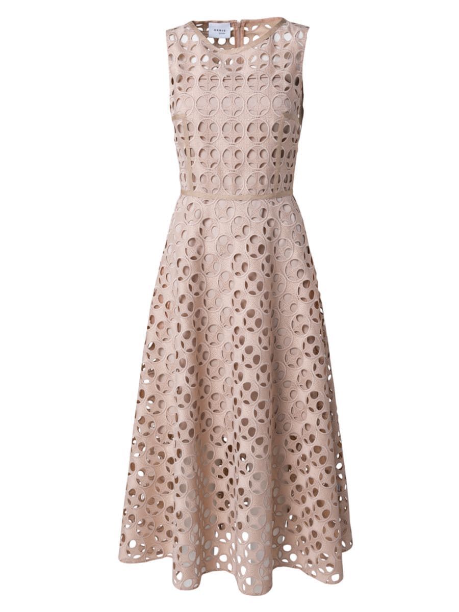 Embroidered Dot Sleeveless Midi Dress | Saks Fifth Avenue