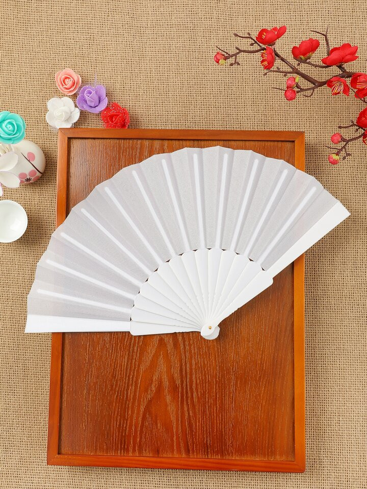 Solid Hand Held Fan 7 Inch Chinese Style Folding Fan For Women Girls Hanfu Dress Daily Accessorie... | SHEIN