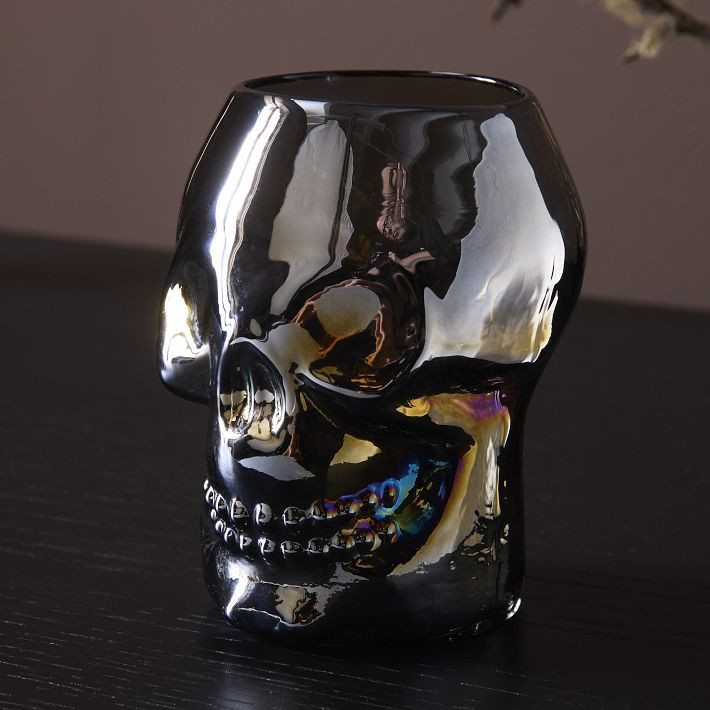 Sculptural Skull Recycled Mexican Glass Votives | West Elm (US)
