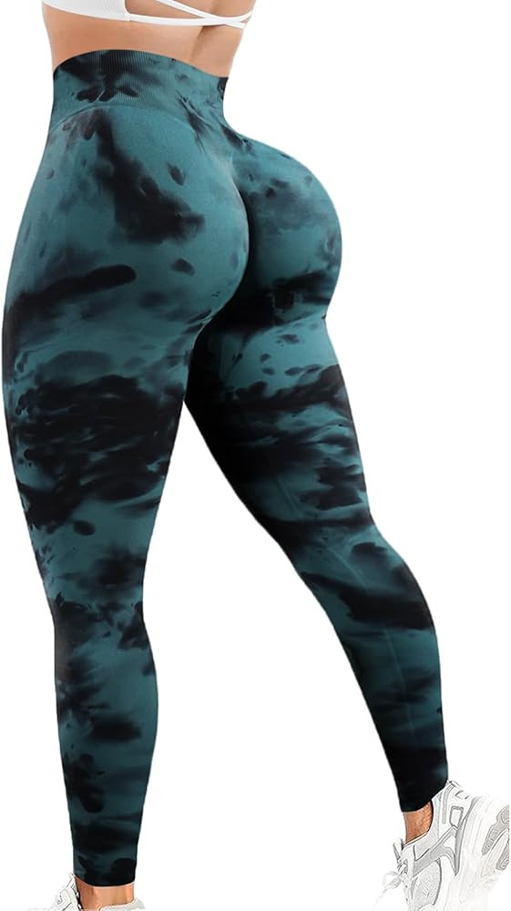 JGS1996 Tie Dye Scrunch Butt Lifting Leggings for Women Booty Sculpting Workout Tight High Waist ... | Amazon (US)