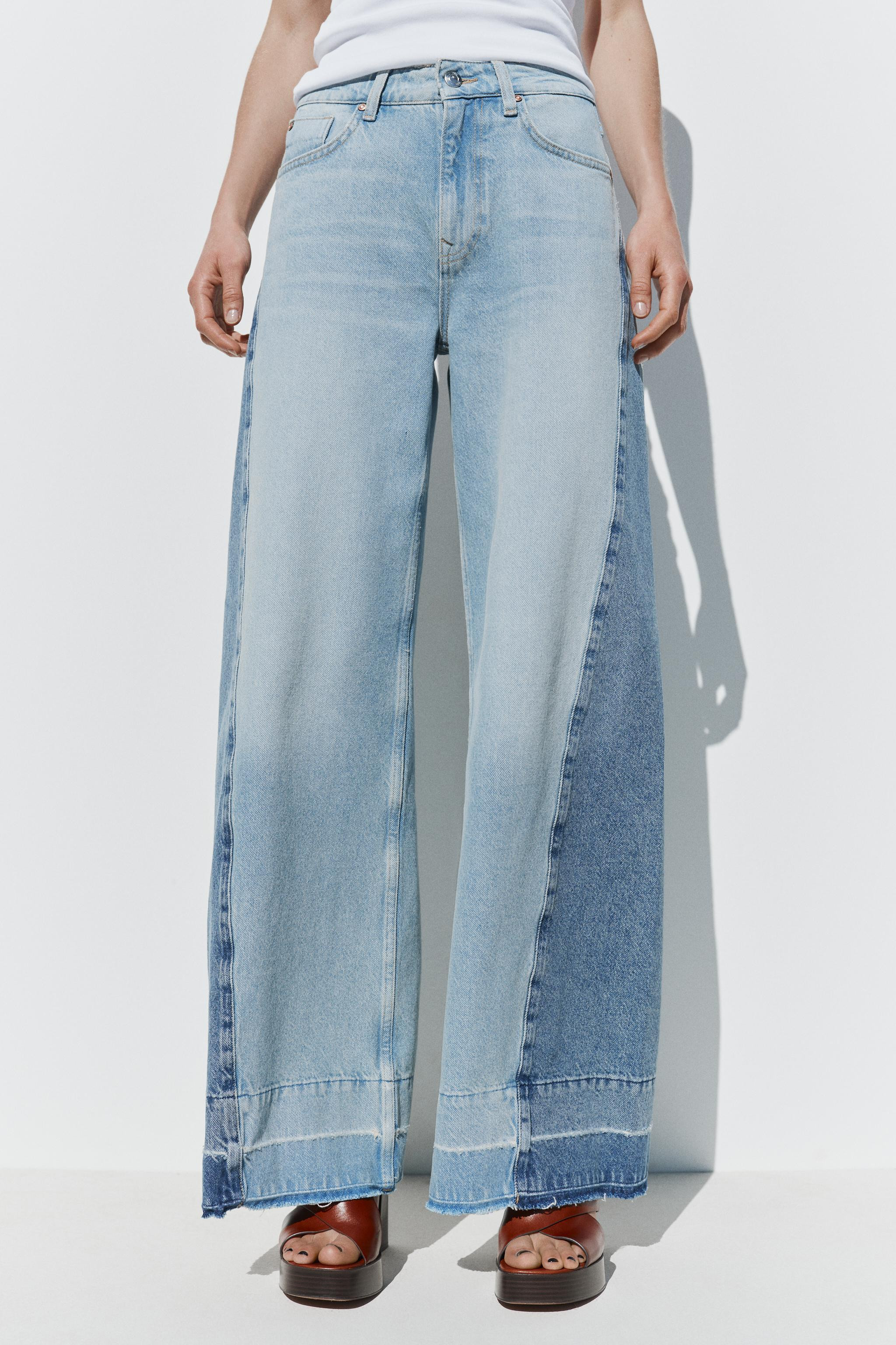 Z1975 WIDE LEG HIGH-WAIST COMBINED JEANS | Zara US