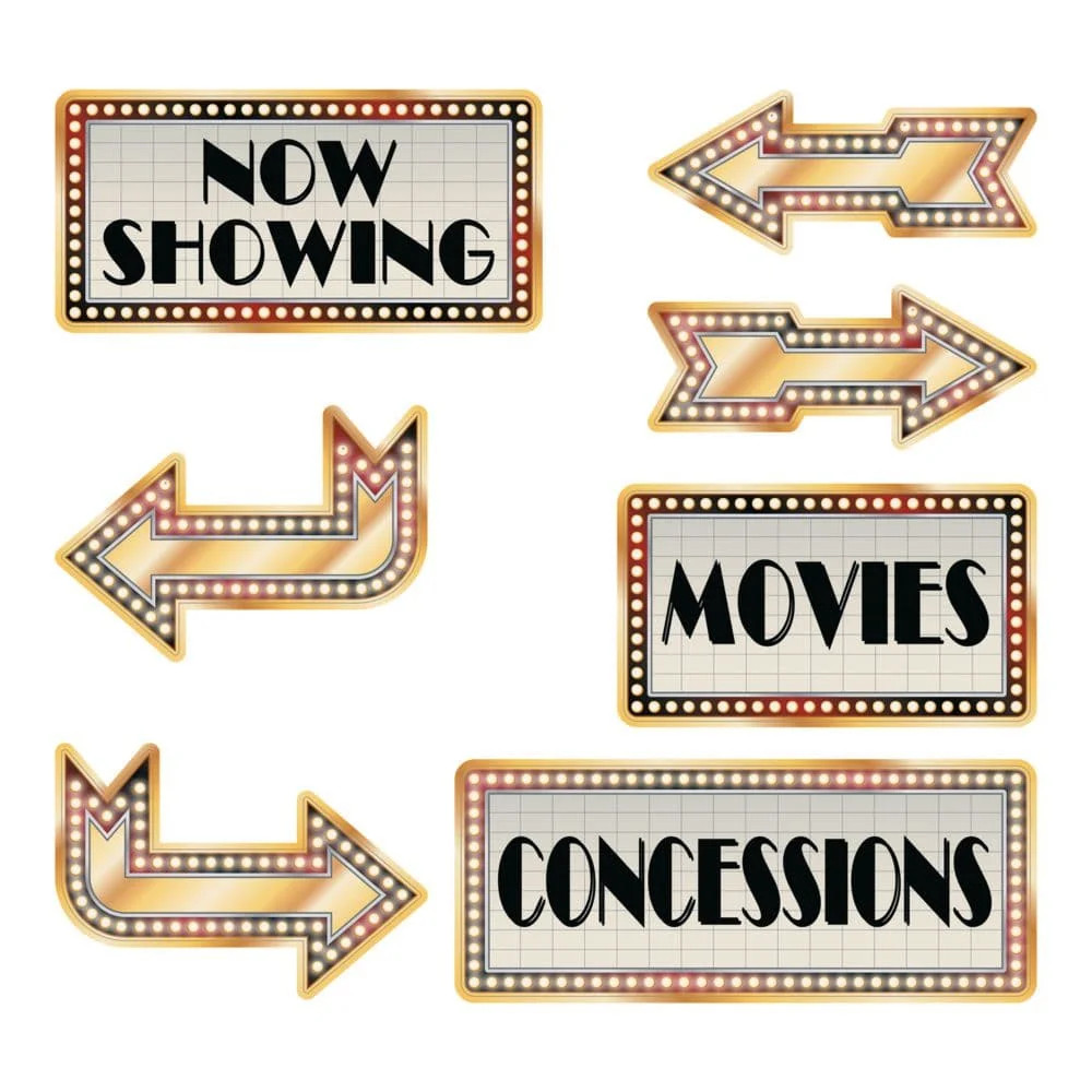 Movie Night Directional Cutouts - Party Decor - 6 Pieces - Walmart.com | Walmart (US)