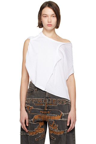 White Insert Scarf Tank Top | SSENSE