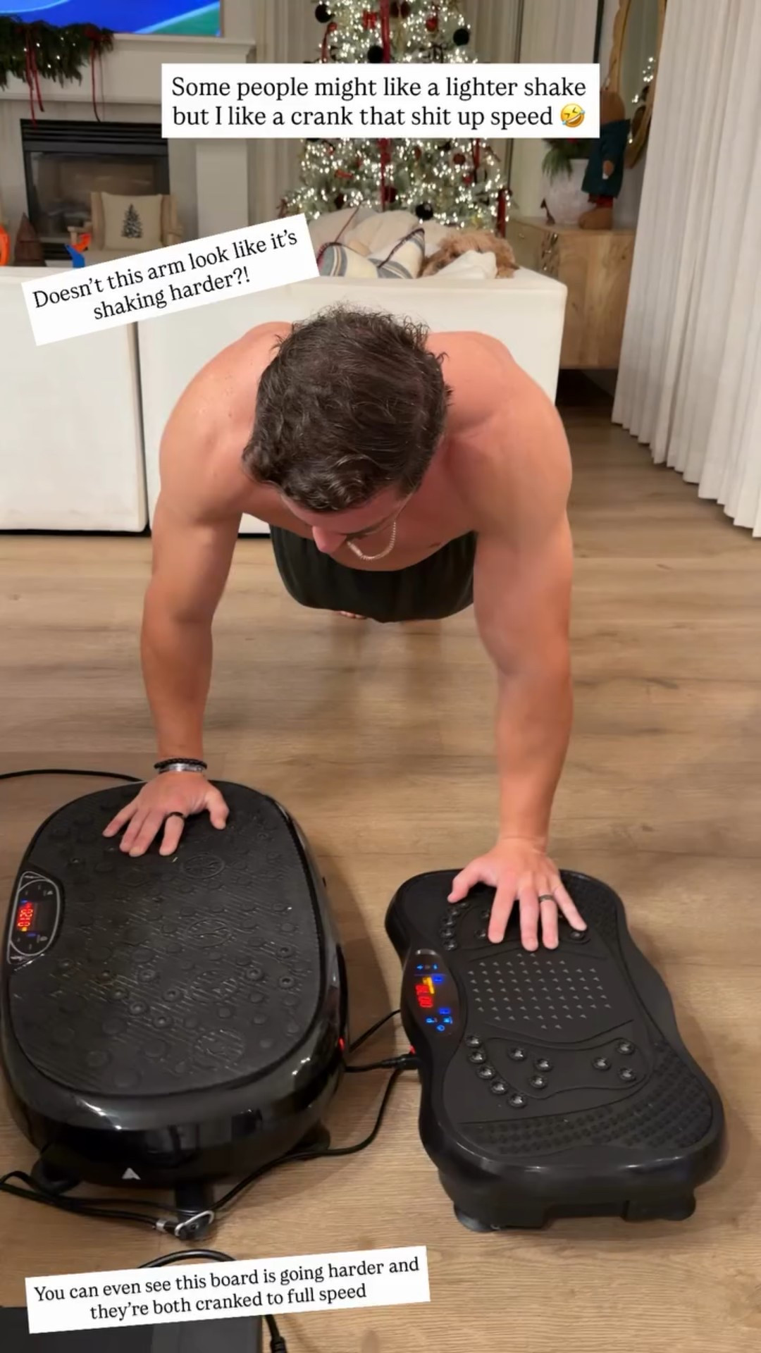 Doesn’t this arm look like it’s shaking harder?! You can even see this board is going harder and they’re both cranked to full speed  Some people might like a lighter shake but I like a crank that shit up speed 🤣