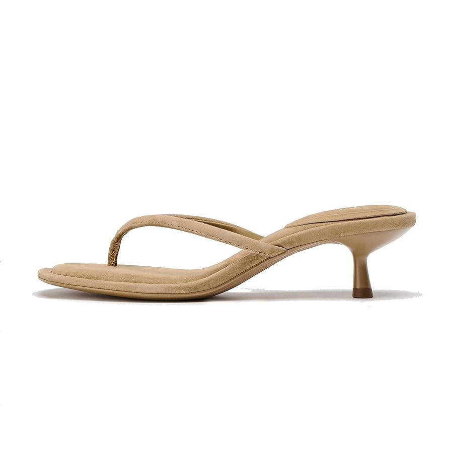 Kitten Heel Thong Sandals for Women Slip-on Low Heeled Sandal Fashion Summer Flip Flops Heels | Amazon (US)