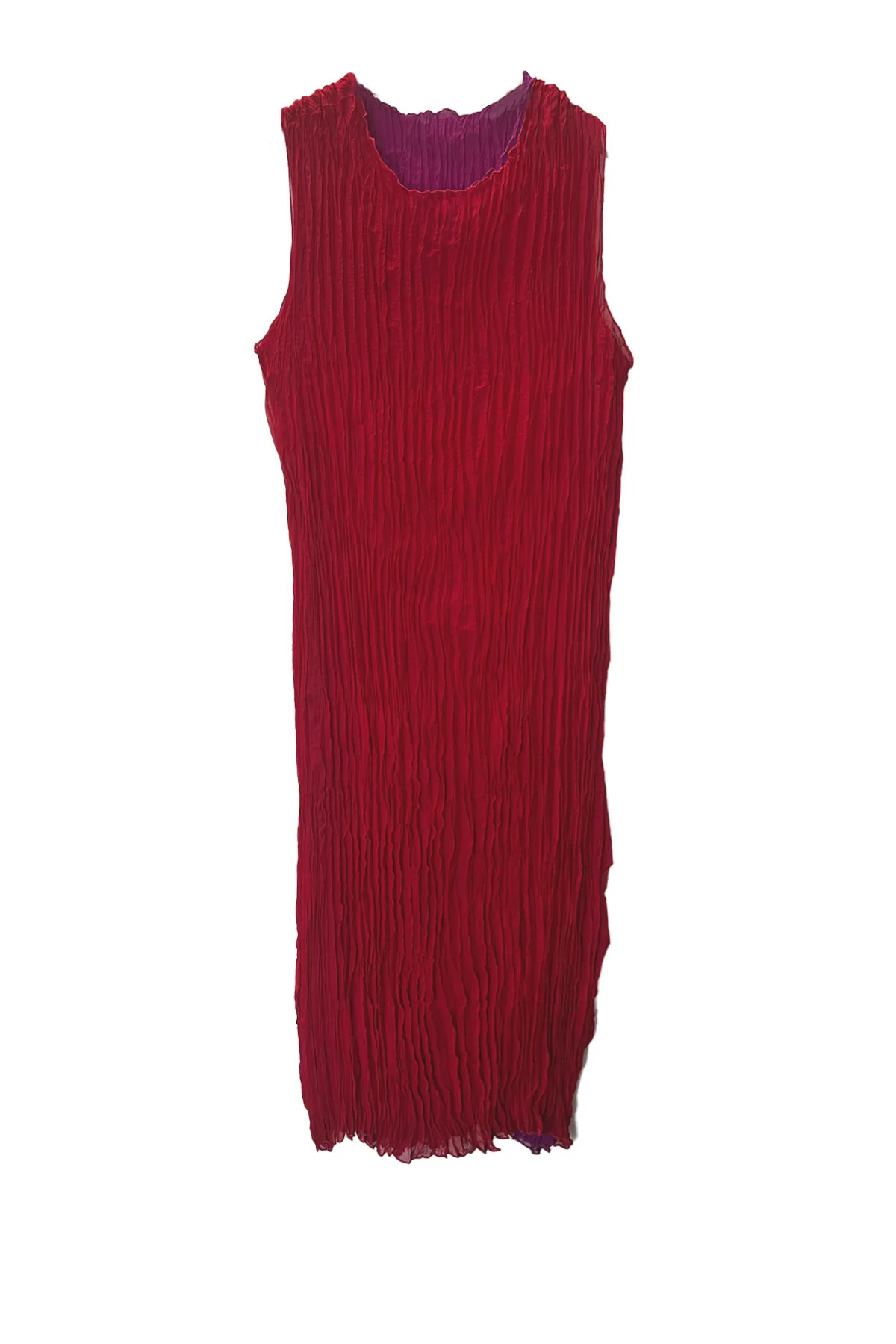 Jaya Pleated Dress- Reversible Red Fuchsia | BAACAL Limited, LLC