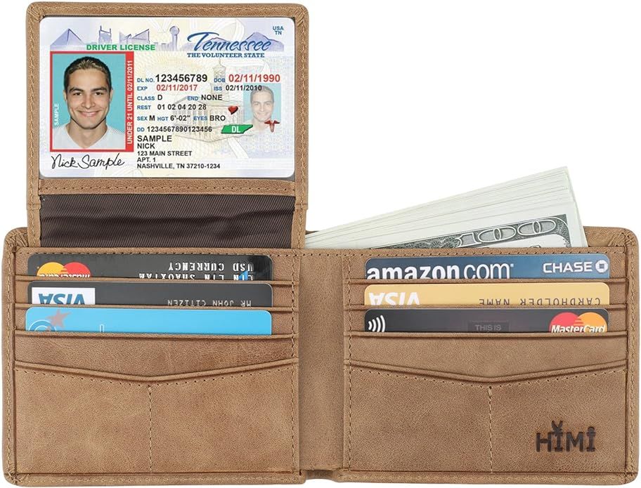 Wallet for Men-Genuine Leather RFID Blocking Bifold Stylish Wallet With 2 ID Window | Amazon (US)