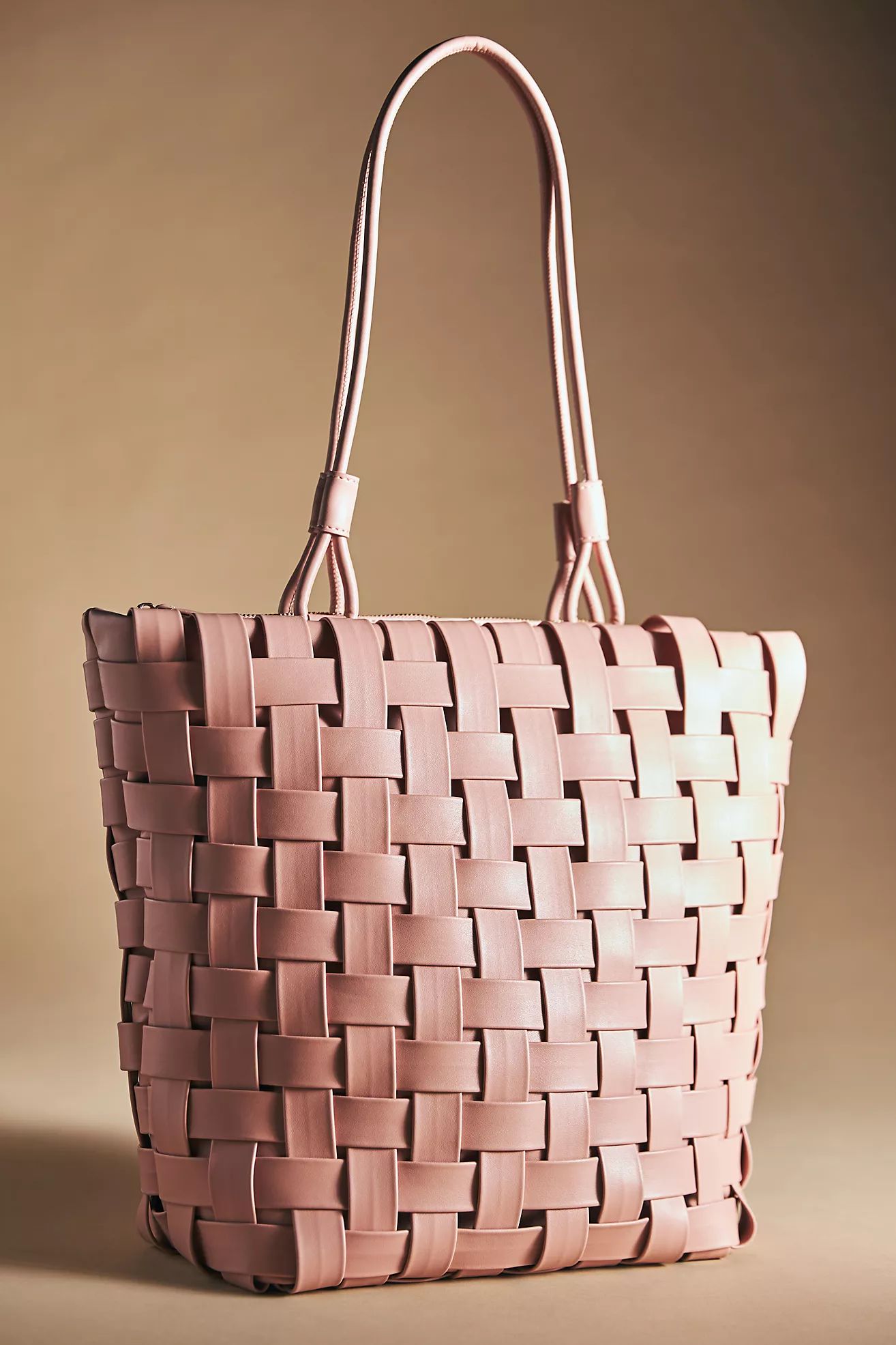 Woven Faux Leather Tote | Anthropologie (US)