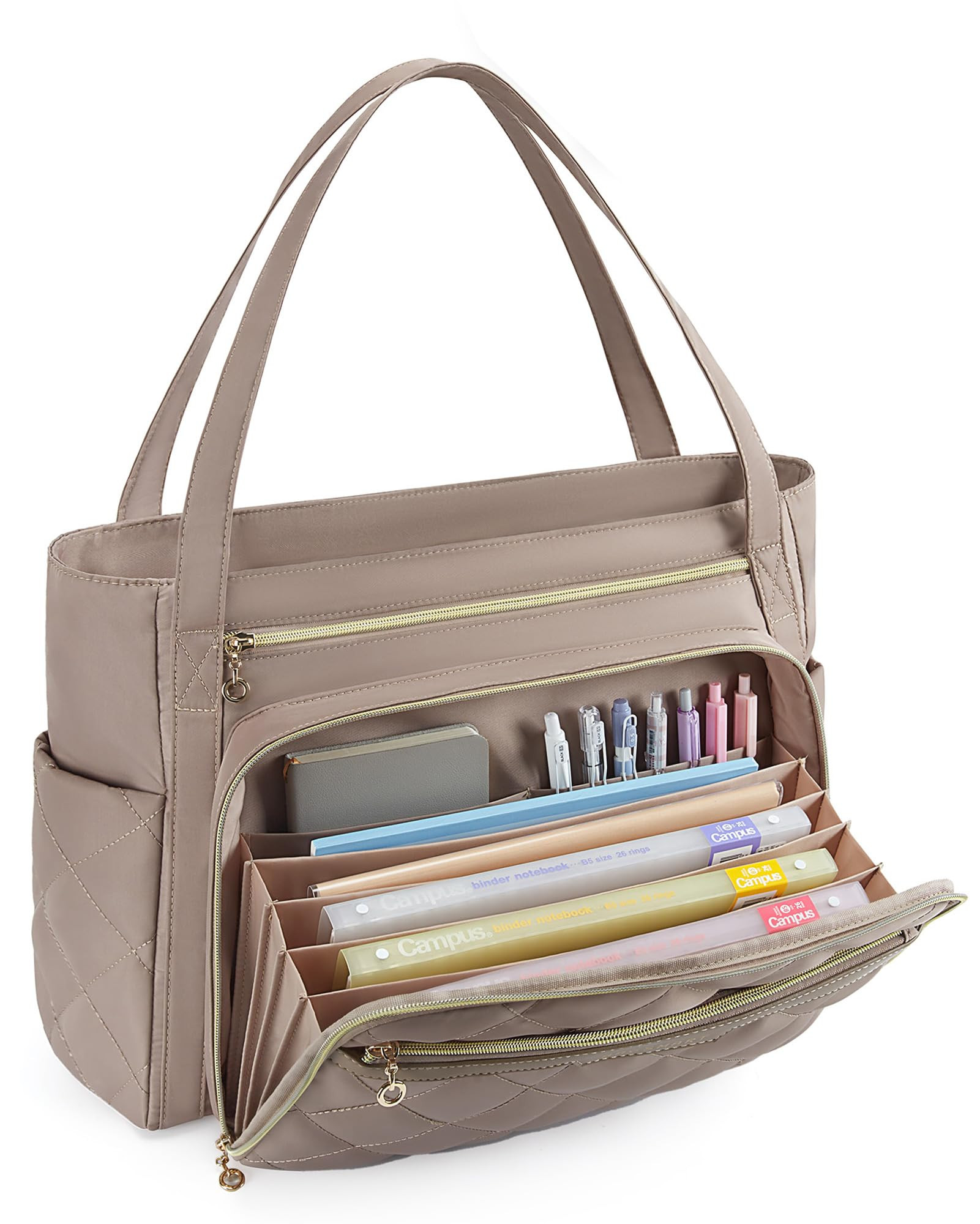 BAGSMART Teacher Tote Bag for Women 15.6in Quilted with Insulated Pocket & Nurse Bag Features (Br... | Amazon (US)