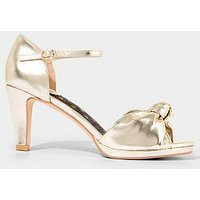 Joe Browns Metallic Peep Toe Heels - Gold | Very (UK)