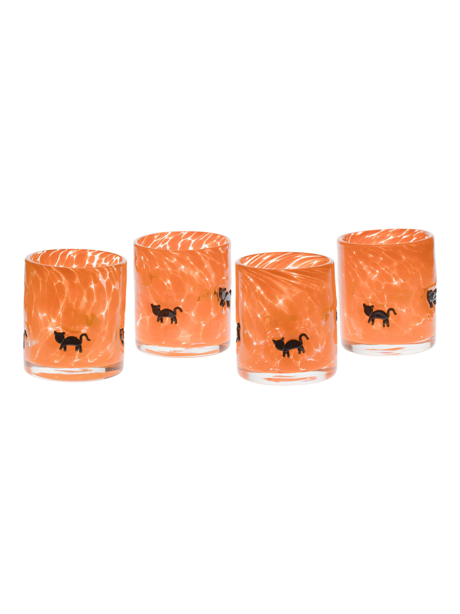 Set Of 4 Double Old Fashioned Cat Glasses | TJ Maxx