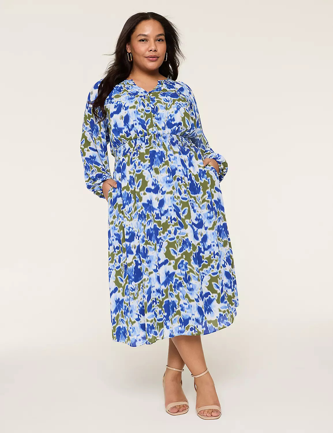 Smocked Neck & Waist Maxi Dress | Lane Bryant (US)