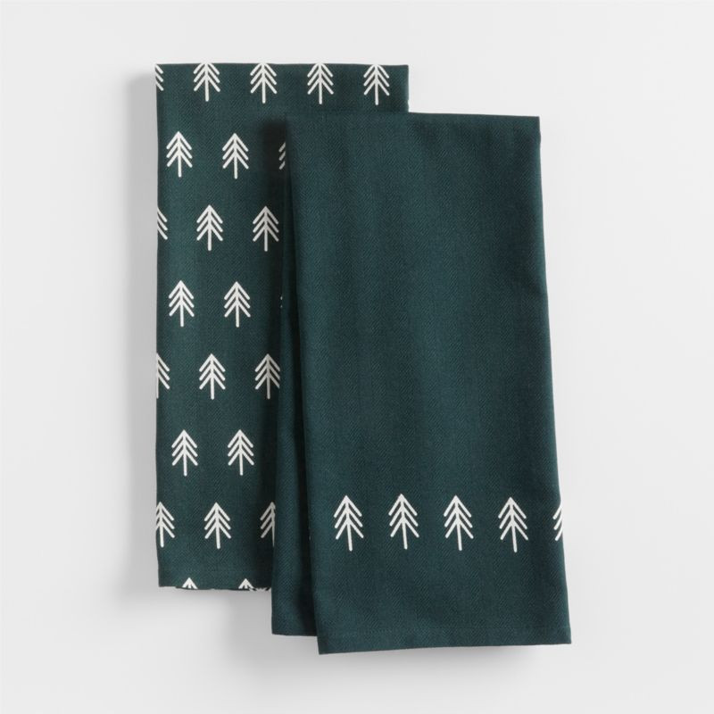 Green Trees Organic Cotton Dish Towels, Set of 2 + Reviews | Crate & Barrel | Crate & Barrel