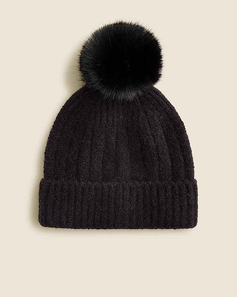 Ribbed pom-pom beanie in Supersoft yarn | J. Crew US