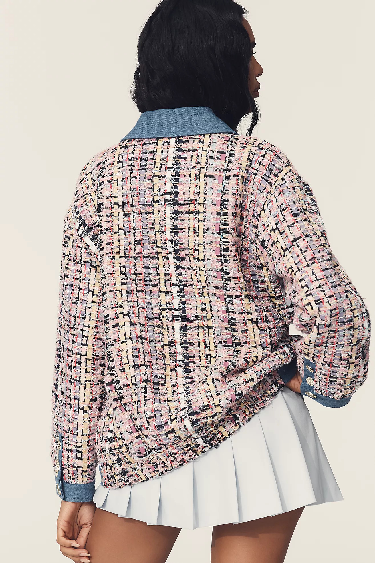 Endless Rose Tweed Denim Jacket | Anthropologie (US)