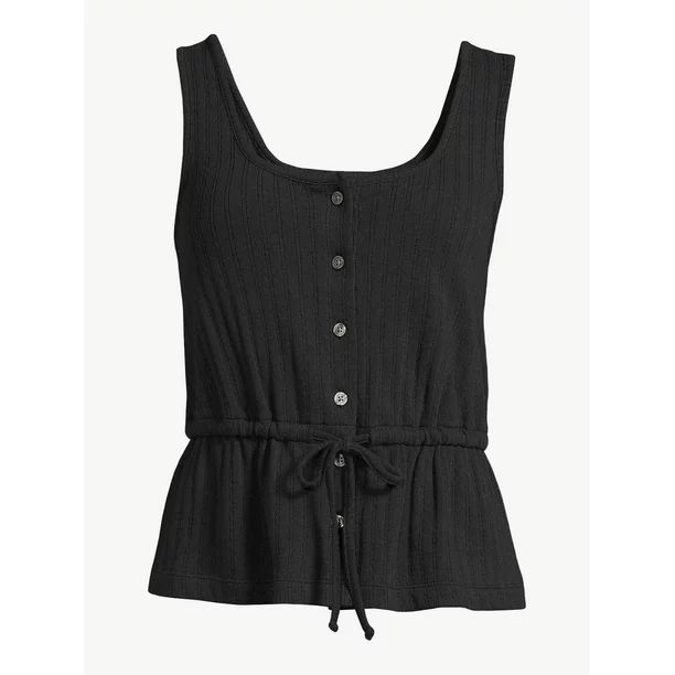 Free Assembly Women's Button Front Peplum Tank Top | Walmart (US)