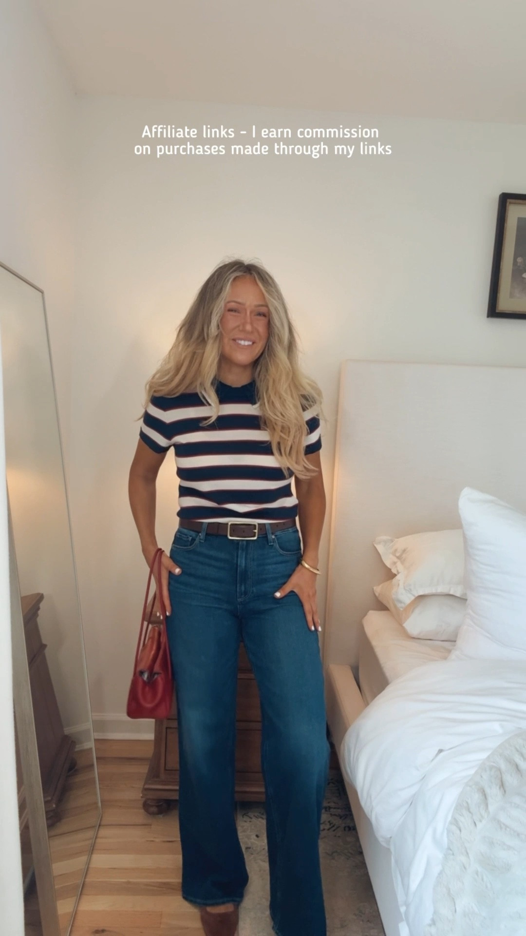 Affiliate links - I earn commission on purchases made through my links 

Fall fashion 2026
J.Crew striped knit top 
Paige Anessa jeans
Viral jeans
Zara red bag