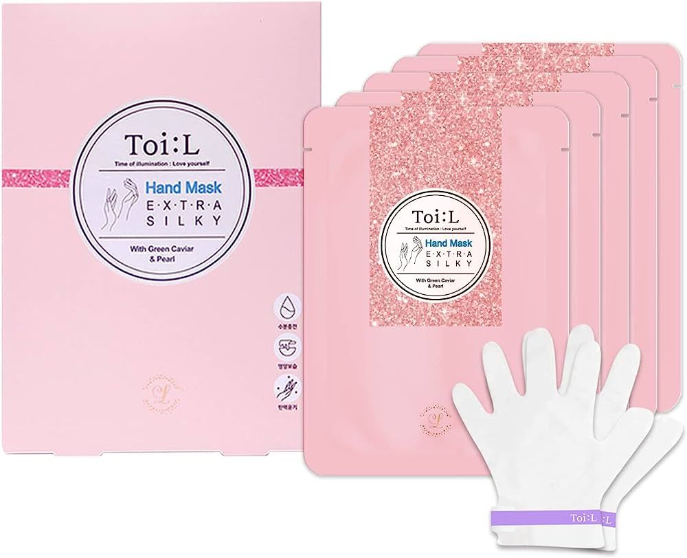 TOI:L Extra Silky Hand Mask 5 Pairs, Moisturizing Gloves for dry hands, Premium Hand spa Treatmen... | Amazon (US)