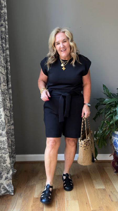 Spanx air essentials 8” inseam Bermuda short. Guess what? These also come in a full length pant with this tie waist! 

Wearing an XL 10% off code NANETTEXSPANX 

summer travel summer black outfits spanx air essentials Bermuda shorts 

#LTKOver40 #LTKMidsize #LTKTravel