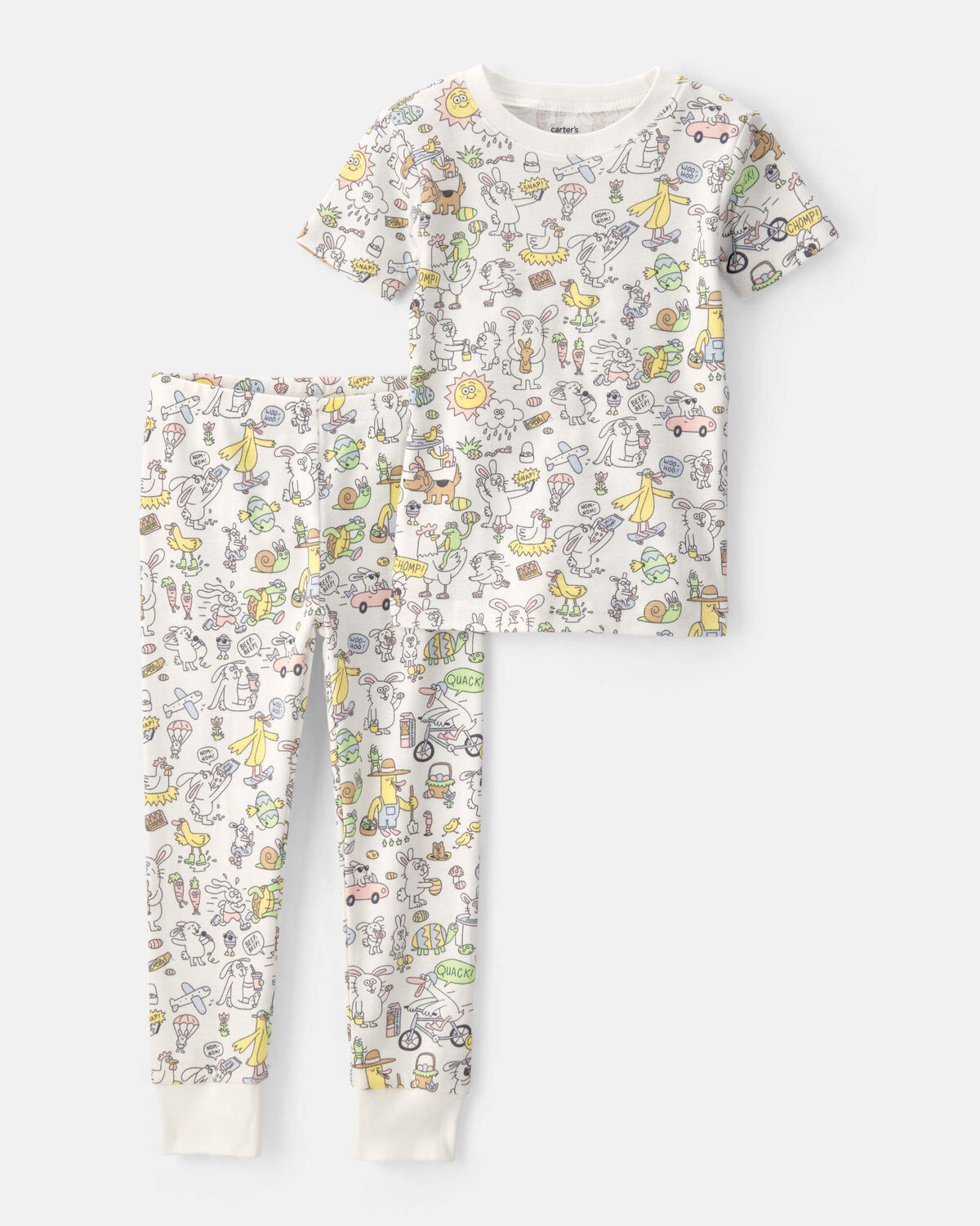 Toddler Easter Scavenger Hunt 100% Cotton Snug Fit 2-Piece Pajama Set - Ivory | Carter's Inc