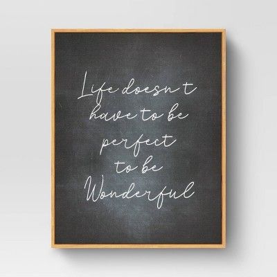 16" x 20" Life Doesn't Have to be Perfect Framed Wall Art Black - Threshold™ | Target