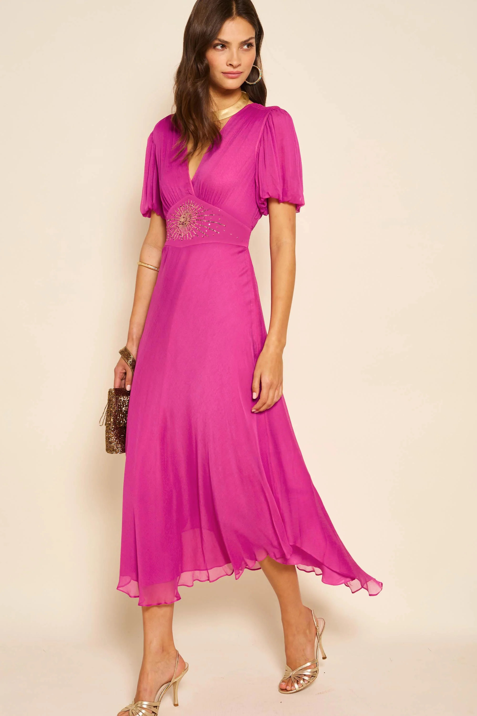 Corrine - Star Sequin Fuchsia | Rixo