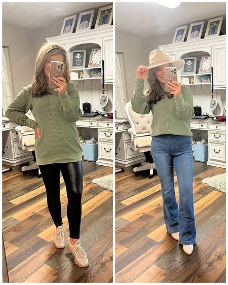 Super cute waffle knit top for fall! It’s available in 4 colors. I am wearing my regular size small. 

#LTKSeasonal #LTKstyletip #LTKunder50