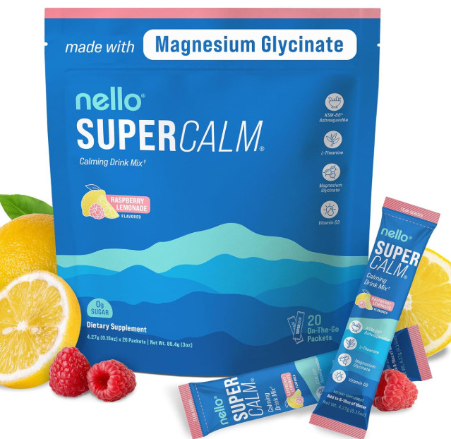 Supercalm Powdered Drink Mix, Raspberry Lemonade, L Theanine, Ksm-66 Ashwagandha, Magnesium Glycinate, Vitamin D 3, Supplements for Relaxation & Focus, No Sugar, Non GMO, On The Go, 20 Ct 

 #LTKGiftGuide #LTKActive #LTKSaleAlert