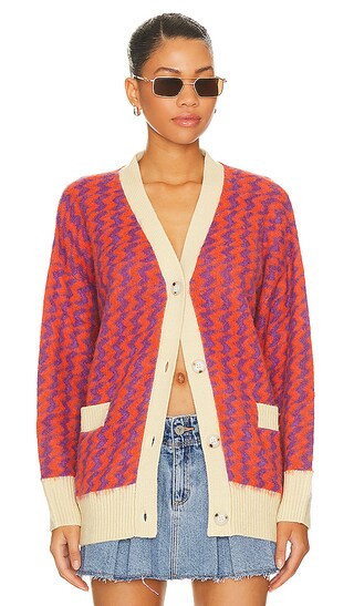 Zig Zag Cardigan in Violet Orange | Revolve Clothing (Global)