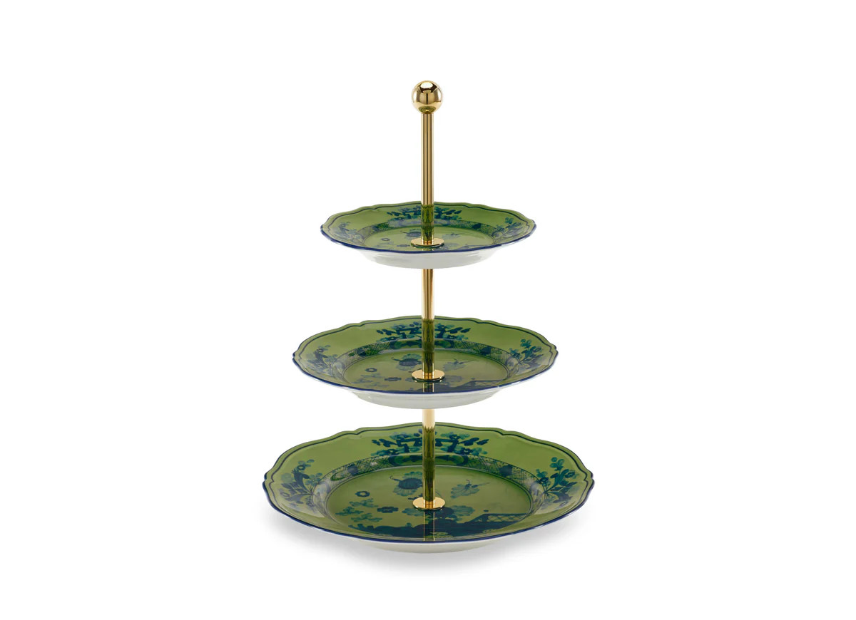 Oriente Italiano 3-Tier Serving Stand in Malachite | Over The Moon