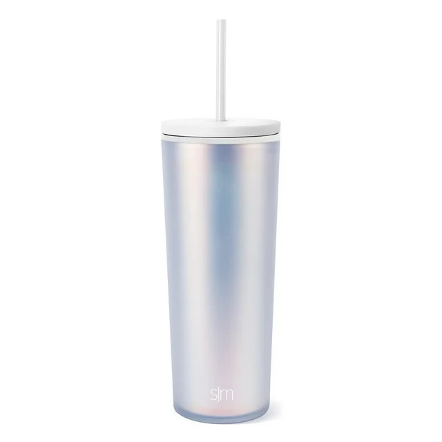 Simple Modern 24 fl oz Double Wall Plastic Classic Tumbler with Straw|Opalescent | Walmart (US)