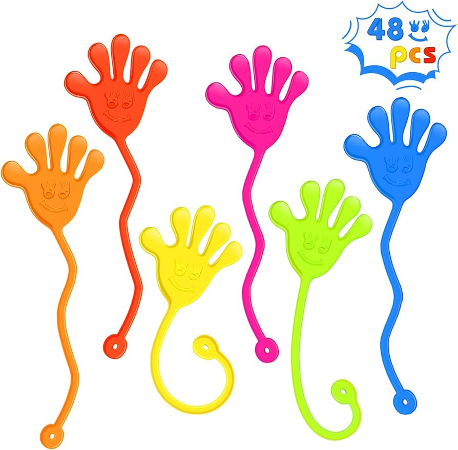 Sticky Hands Bulk 48 PCS Party Favors for Kids 4-8 8-12 Stretchy Sticky Hand Toy Christmas Stocki... | Amazon (US)