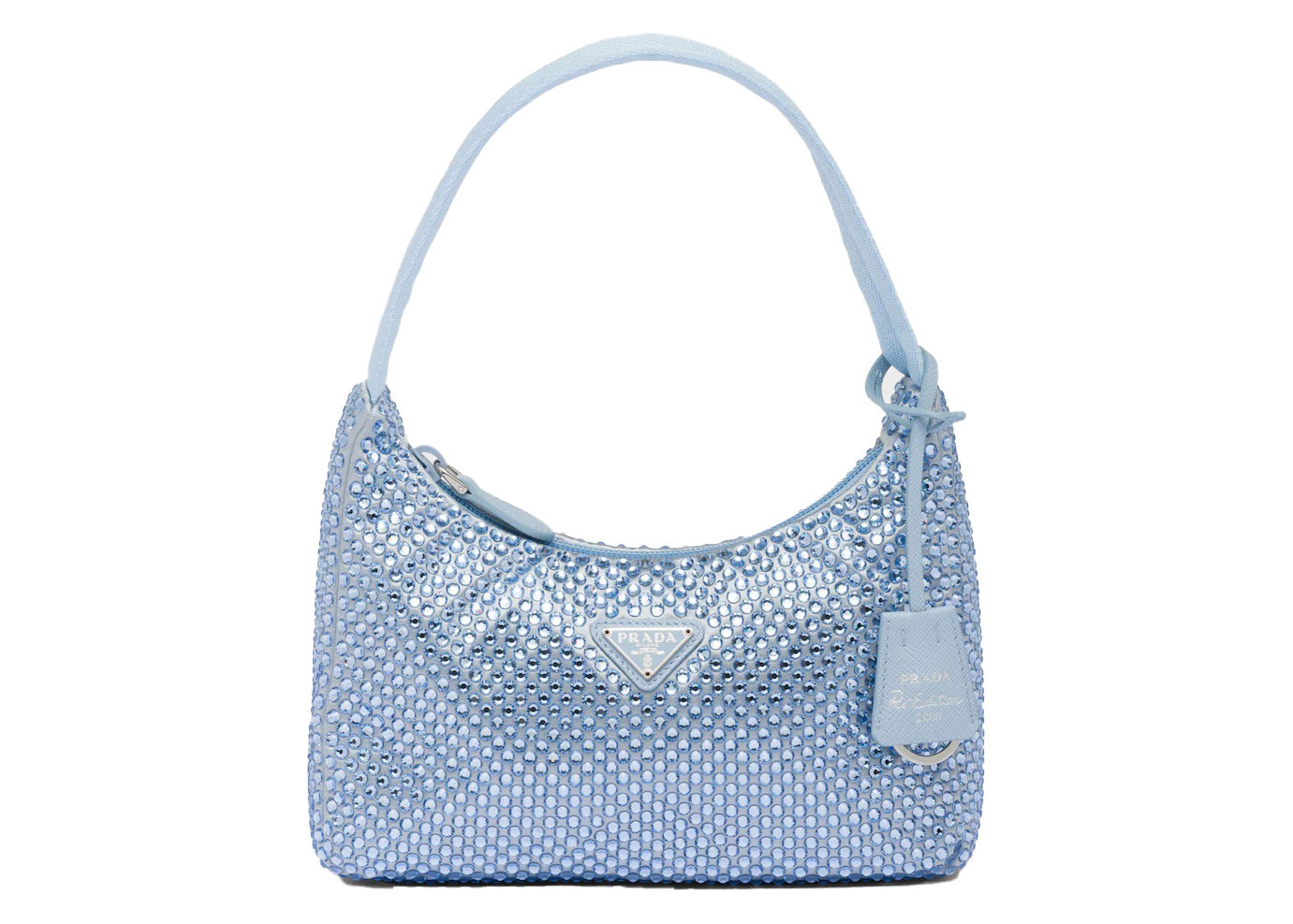 Women's Prada Satin Crystal MiniBag in Celeste | StockX