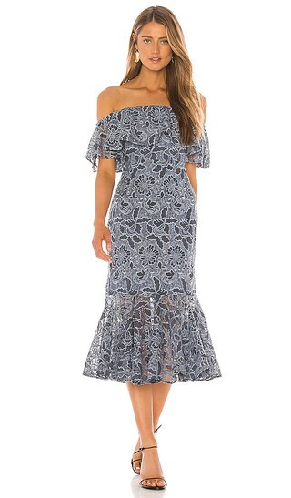Lovers + Friends Annora Midi Dress in Slate Blue from Revolve.com | Revolve Clothing (Global)