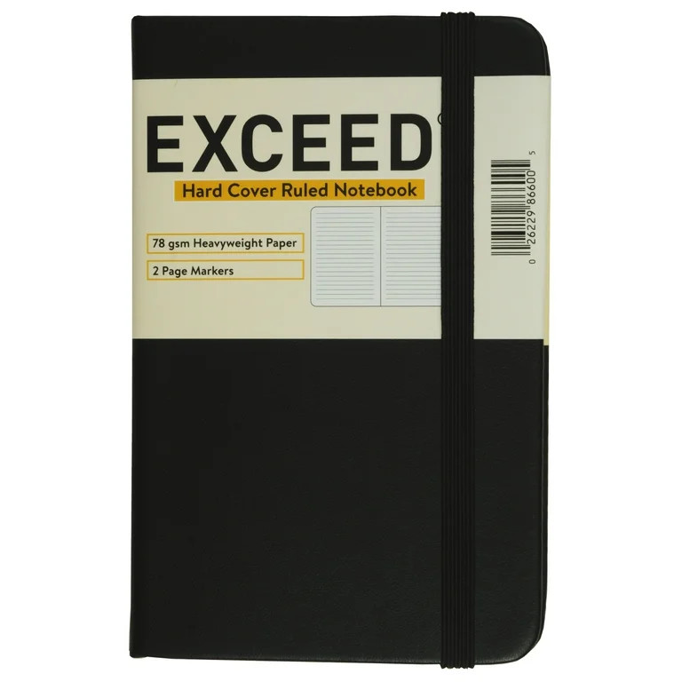 Exceed Pocket Ruled Journal, Black, 96 Sheets, 78 GSM | Walmart (US)