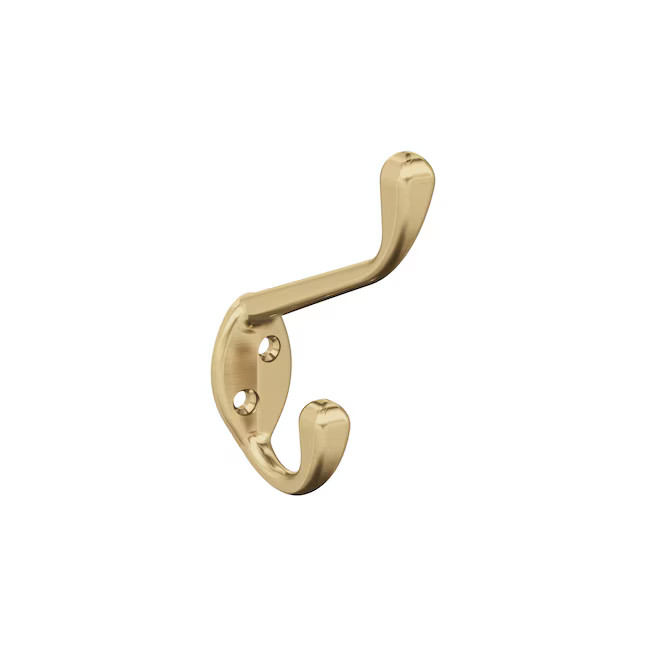 Amerock 2-Hook 0.4375-in x 4.4375-in H Champagne Bronze Decorative Wall Hook (25-lb Capacity) | Lowe's