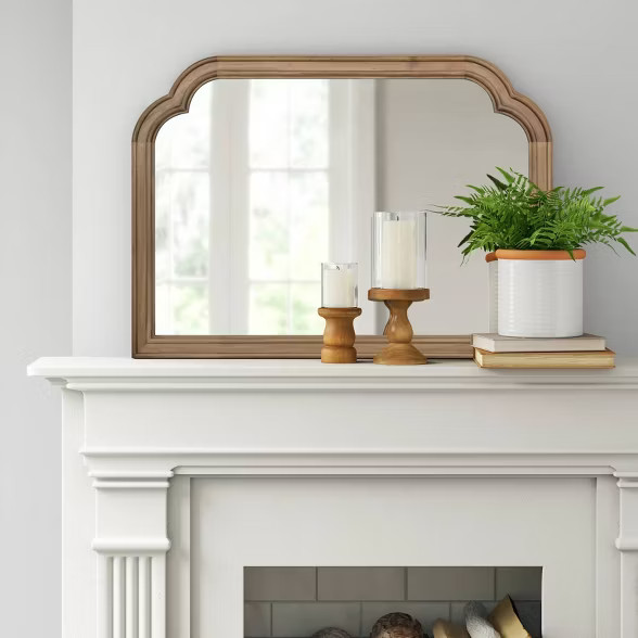 36" x 26" French Country Mantle Wood Mirror Natural - Threshold™ | Target