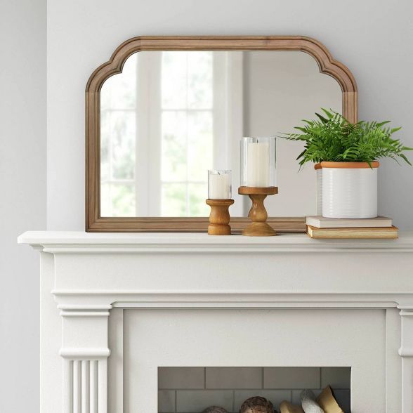 36&#34; x 26&#34; French Country Mantle Wood Mirror Natural - Threshold&#8482; | Target