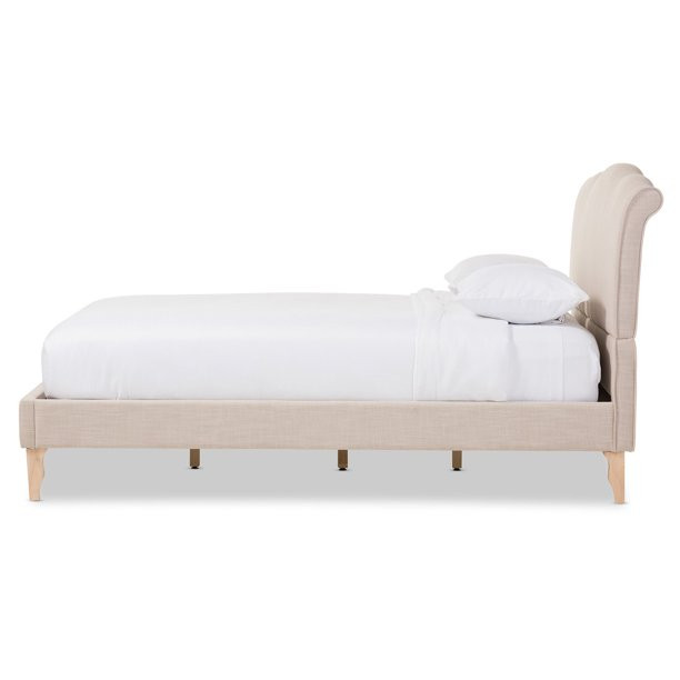 Baxton Studio Fannie French Classic Modern Style Polyester Fabric Platform Bed, Multiple Sizes, M... | Walmart (US)