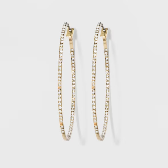 Hoop with Pave Stones Earrings - A New Day™ | Target