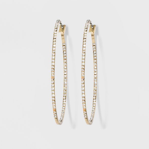 Hoop with Pave Stones Earrings - A New Day™ | Target